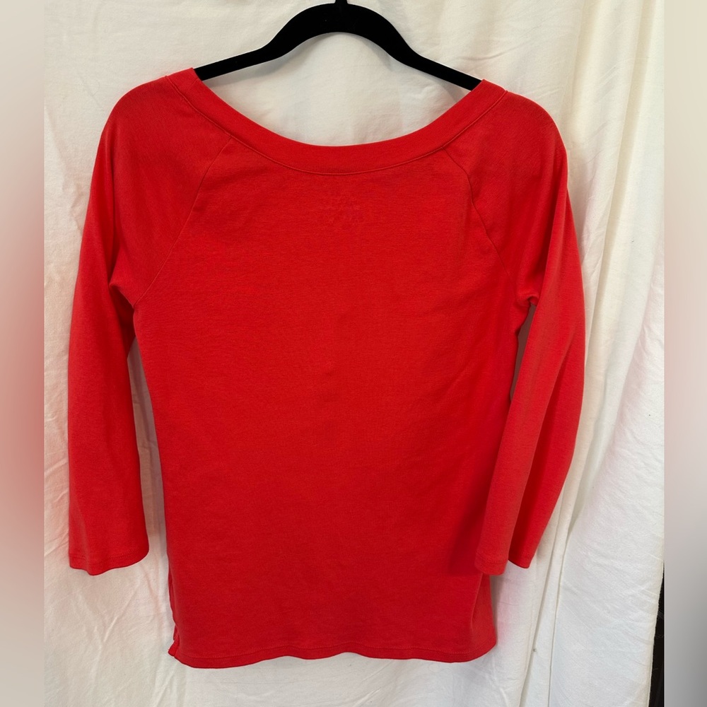 Talbots Pima Cotton Bateau Neck Long Sleeve Tee - Picture 5 of 6